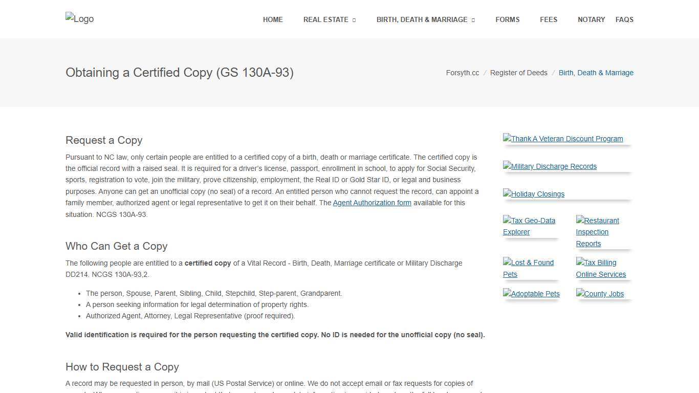 Register of Deeds | Forsyth County Government | Forsyth County North Carolina